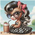 40x40 50Farben Rockabilly Pony