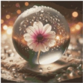 50x50 60Farben Glass Ball with Flower