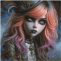 60x60 100Farben Girl on Darkness