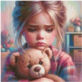 60x60 75 Farben Sad Teddy Girl