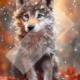 Diamond Painting Bild "Baby wolf in the Autumn Forest"