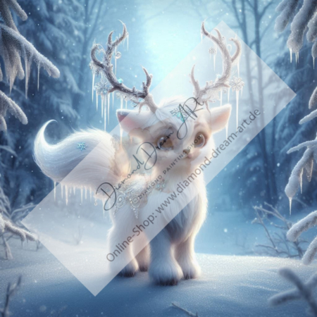 Diamond Painting Bild „Beautiful Crystal Snow Deer“