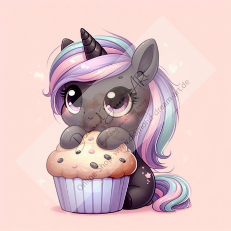 Diamond Painting Bild „Cupcake loving Unicorn“