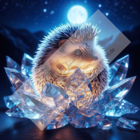 Diamond Painting Bild „Ice hedgehogs in the moonlight“