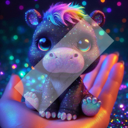 Diamond Painting Bild „Glitter Hippo“