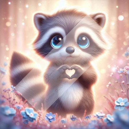 Diamond Painting Bild „Heart Raccoon“