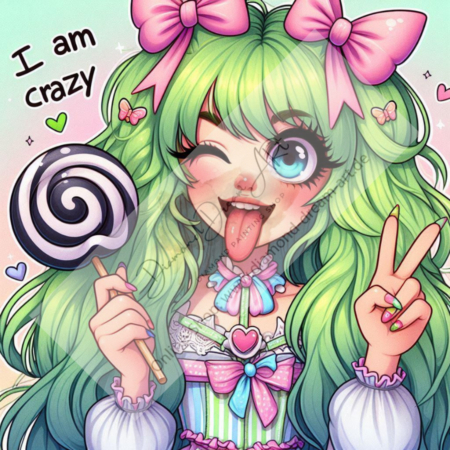 Diamond Painting Bild "I am Crazy Girl Green"