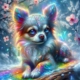 Diamond Painting Bild „Chihuahua on the Tree Trunk“