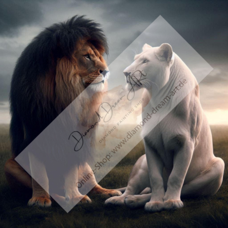 Diamond Painting Bild „Lion Love“