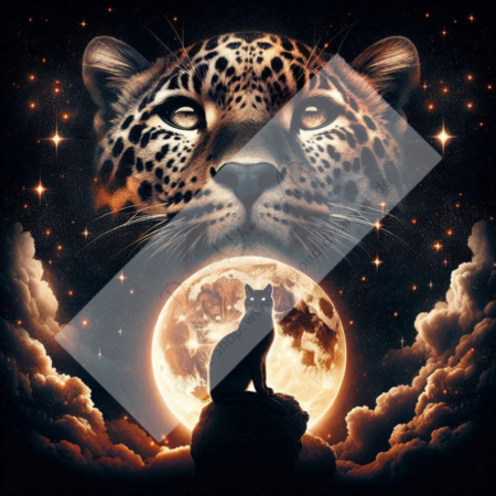 Diamond Painting Bild „Moonlight Cats“