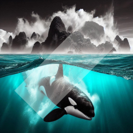 Diamond Painting Bild „Orca in the Sea“