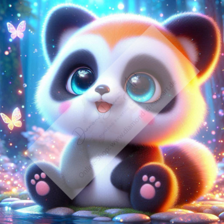 Diamond Painting Bild „Panda in Magic Forest“