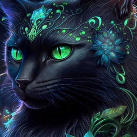 Diamond Painting Bild „Black Cat“ Eckig AB