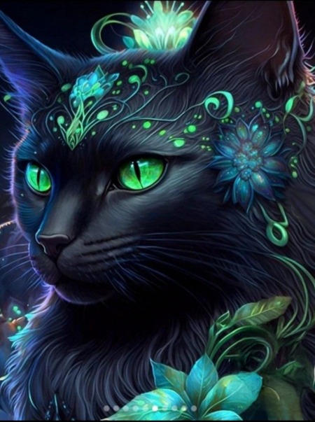 Diamond Painting Bild „Black Cat“ Eckig AB