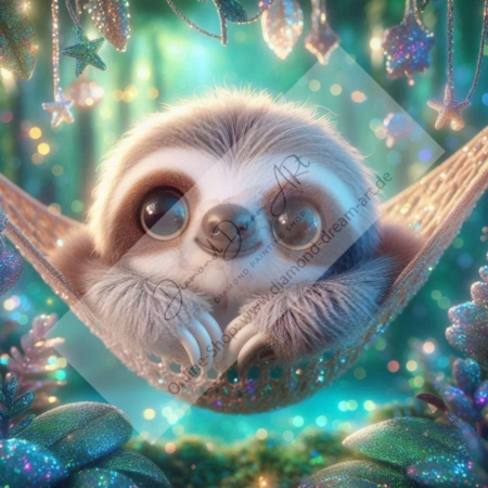 Diamond Painting Bild „Glitter Sloth Baby“