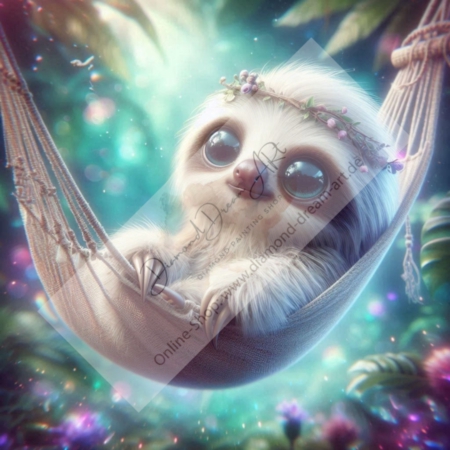 Diamond Painting Bild „Sloth Girl in Paradise“