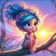 Diamond Painting Bild „Cute Fairy “ Rund AB