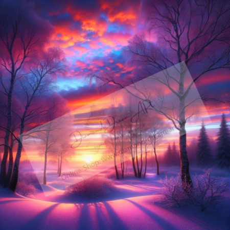 Diamond Painting Bild „Sunset Winter Dreams“ Eckig