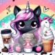 Diamond Painting Bild „Unicorn Coffee Dream“