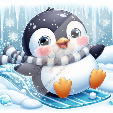 Diamond Painting Bild „Pingu on Ice“