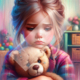 Diamond Painting Bild „Sad Teddy Girl“