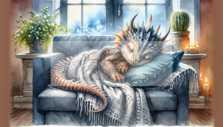 Diamond Painting Bild „Sleepy Couch Dragon“