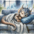 Sleepy Couch Dragon Pixel