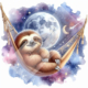 Diamond Painting Bild „Sloth dreams in the Moonlight“