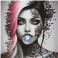 50x50 50 Farben Tattoogirl with Bubblegum