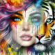 Diamond Painting Bild „The Tiger Woman Eye“