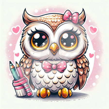 Diamond Painting Bild „Pink Owl“