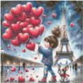 Valentine's greetings 70x70 cm 120 Farben