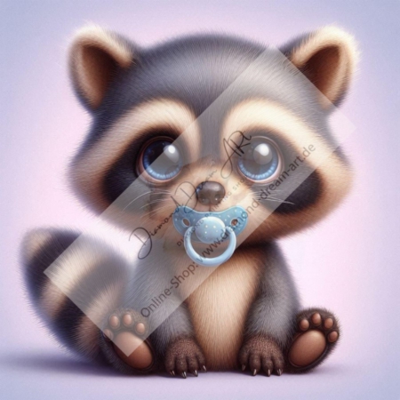 Diamond Painting Bild „Baby Raccoon“