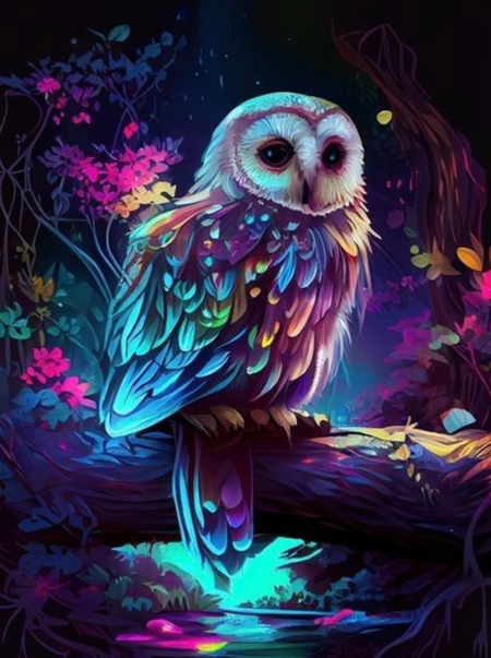 Diamond Painting Bild „Midnight Owl“ AB