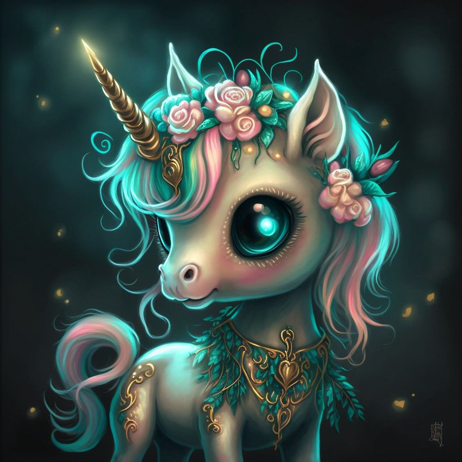 Diamond Painting Bild „Moonshine Unicorn“ AB