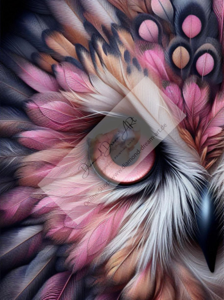 Diamond Painting Bild „Pink Owl“