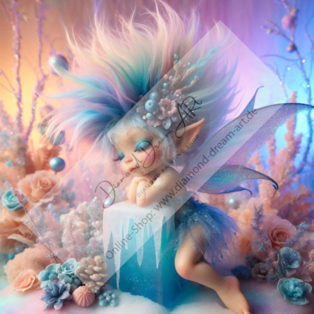 Diamond Painting Bild „Winter Glitter blue Pixie Dreams“